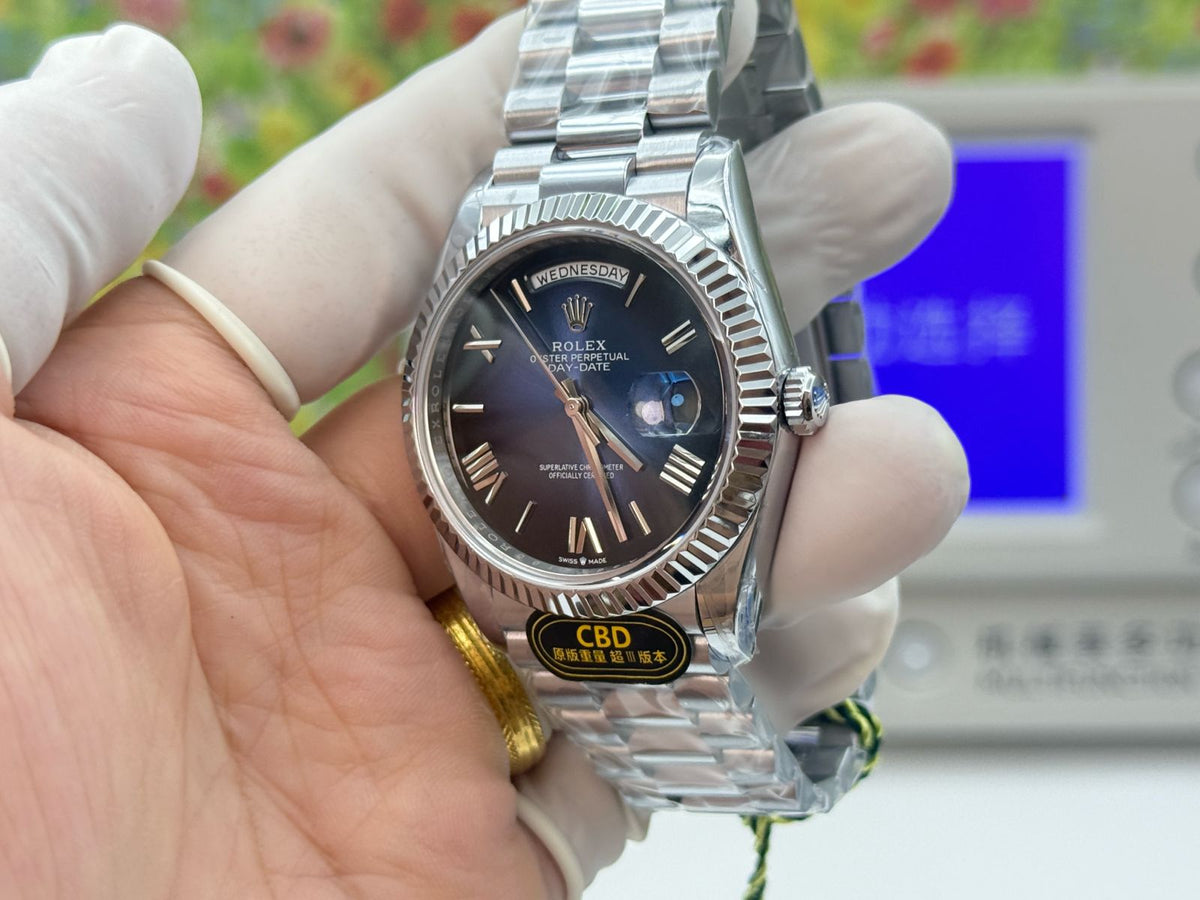 Day-Date 228239 White Gold Plated Blue Dial